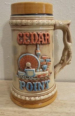 Vintage Ceramic Cedar Point Souvenir Beer Stein-Made in Japan