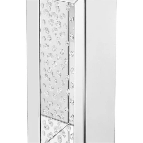 Elegant Decor Modern 12" Clear Crystal Mirrored Pedestal End Table - Picture 6 of 7