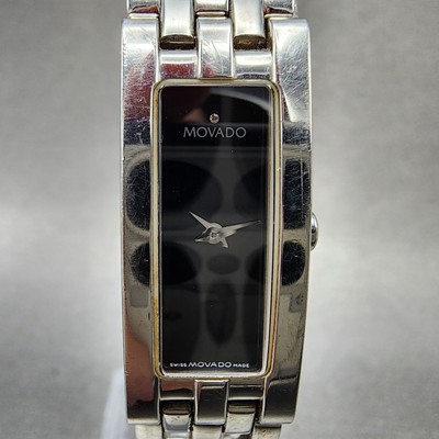 Movado Esperanza Tank Watch 14mm Black Movado Esperanza Tank Watch Women 14mm Black Dial Steel  main image 4