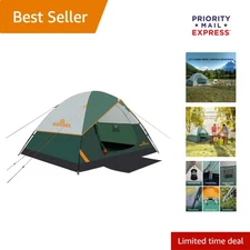 Quick Assembly 4-Person Dome Tent - Waterproof & Ventilated Backpacking Gear