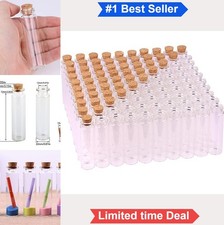100 Clear Glass Bottles 20ml Cork Stopper Vials Small Craft Storage Display