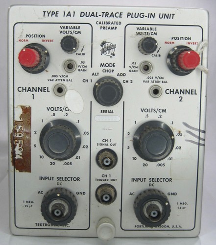 Tektronix Incorporated Vintage Type 1A1 Dual-Trace Plug-In Unit Surplus Used