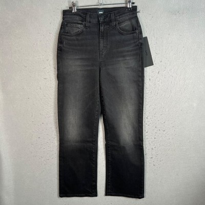 Edwin 1947 Womens Size 25 Black High-Waisted Straight-Leg Jeans Denim