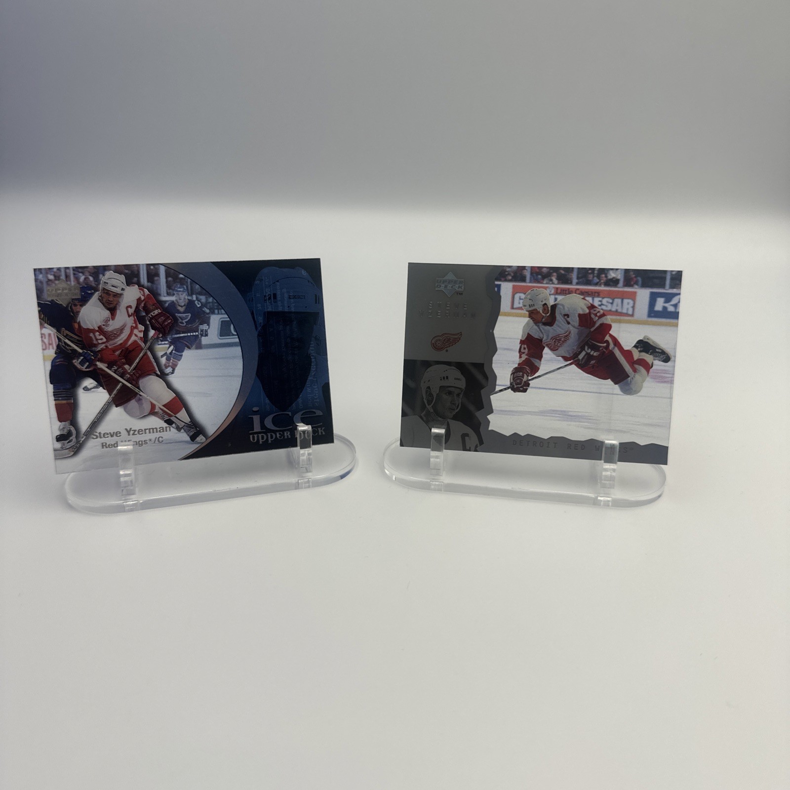 1997-98 Upper Deck Ice - Steve Yzerman #89 W/ Coating And #109 No Coating
