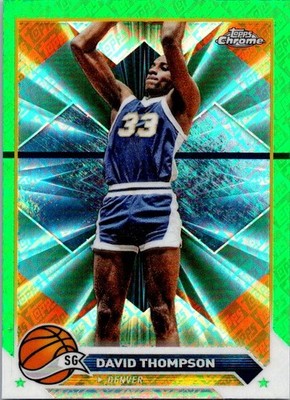 2023-24 Topps Chrome #116 David Thompson Green Logo Refractors