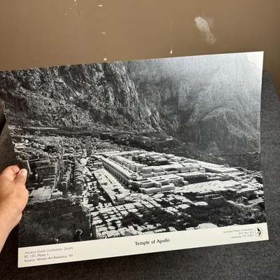 Vintage Temple of Apollo Delphi Greece Jackdaw History Photo Print 14'' x 17''