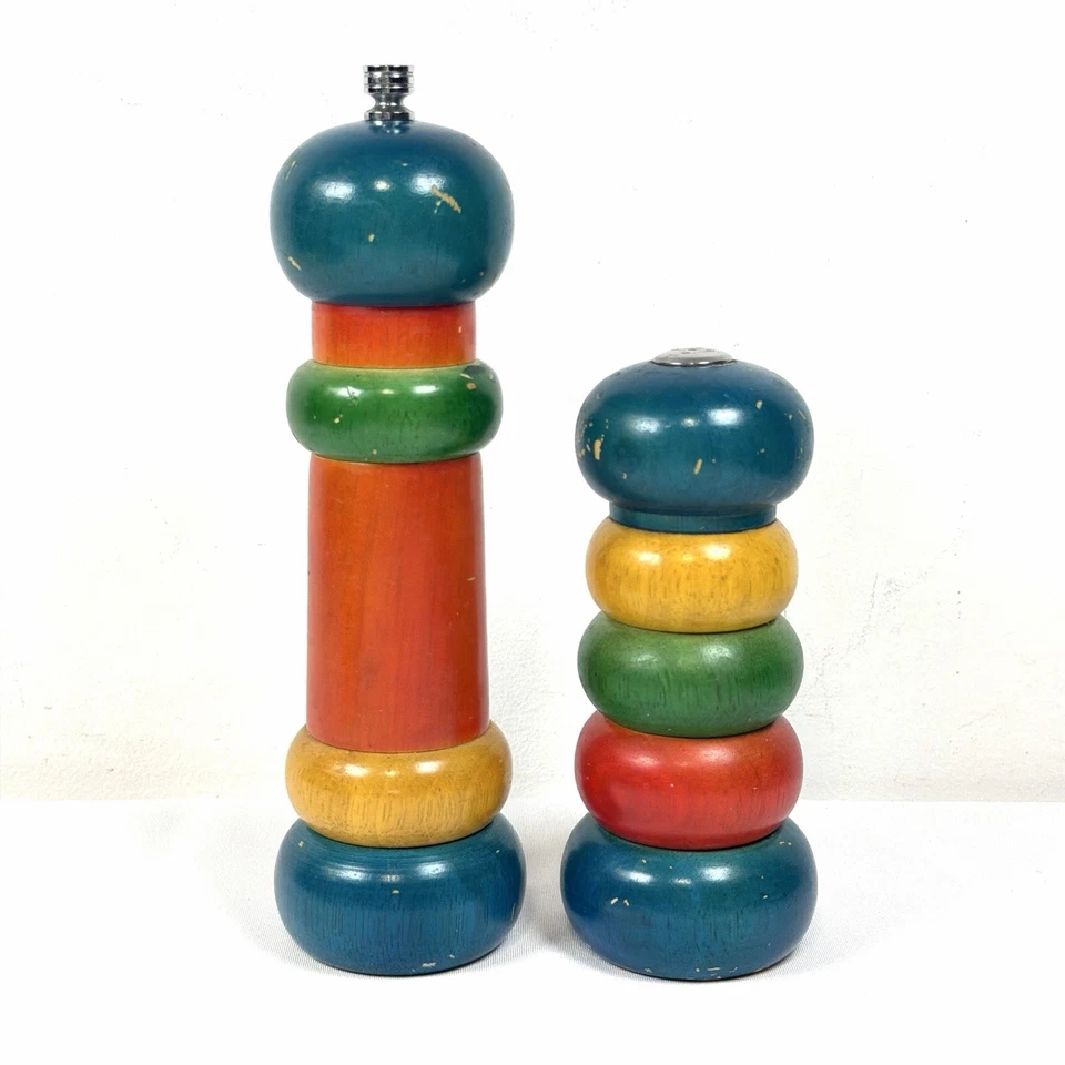 Olde Thompson Трехцветная Деревянная Мельница для Перца Цветная Винтажная США ЧИТАЙТЕ - Изображение 3 из 4