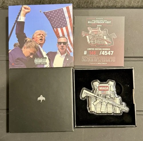 2024 Spectres MAGA Bulletproof Vest 2oz .999 Silver Collectible#146/4547 Box+COA