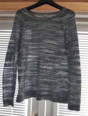 S.Oliver Womens Blue white marl Open Knit Jumper Size 10 WORN ONCE*
