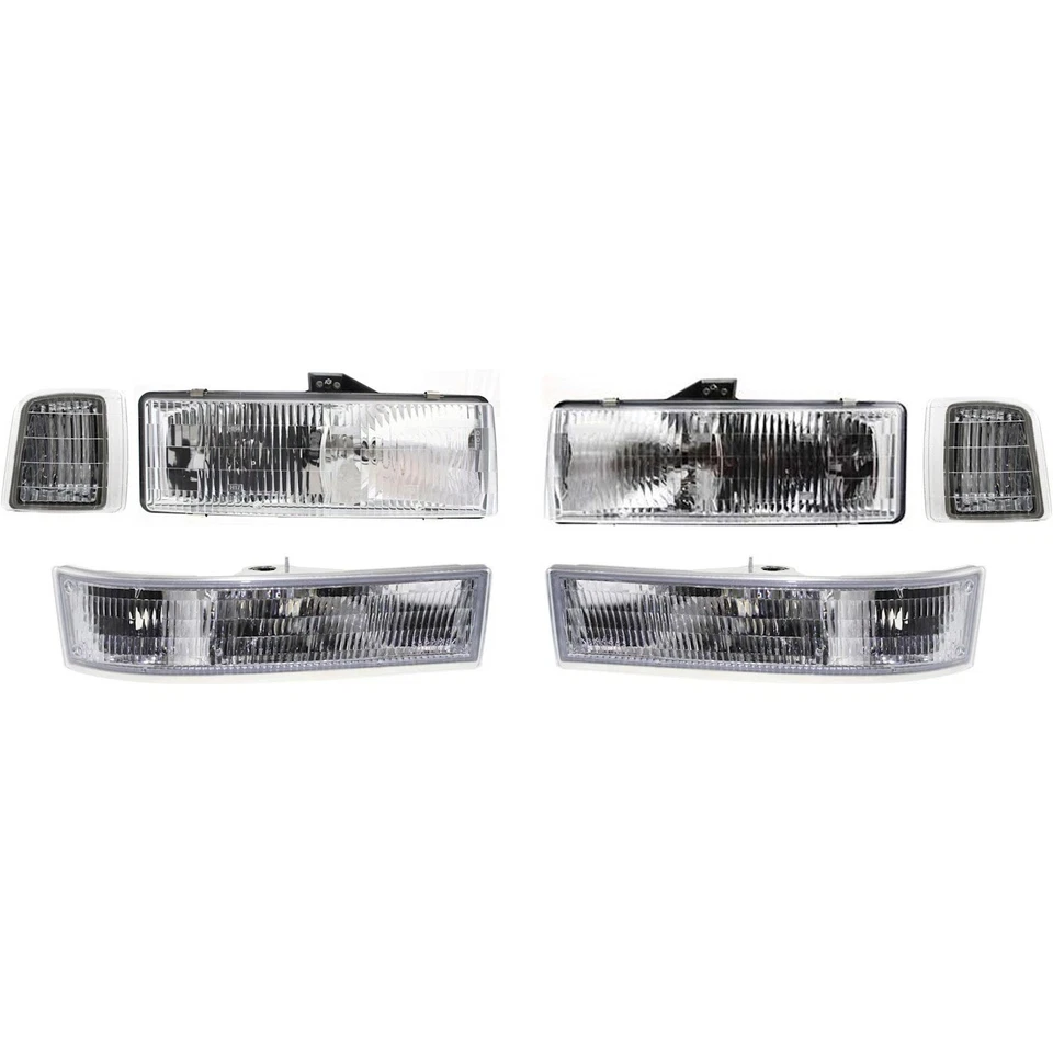 New Front Grille Headlights Corner Parking Lights Fits 1995-2005 Chevrolet Astro Foto 3 de 4