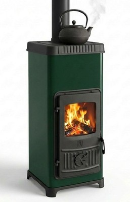 EEK A+ Kaminofen Plamen Dora 10N mit Herdplatte, grün - 7,2kW