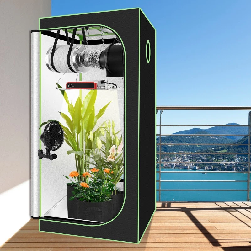 Growbox Growse Gewächshaus Indoor Komplettset Pflanzenzelt LED 100~240W Tent - Bild 2 von 4