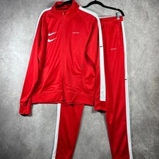 Nike Double Swoosh Tracksuit Set Jacket Track Pants Mens Size Large Red Big Hit