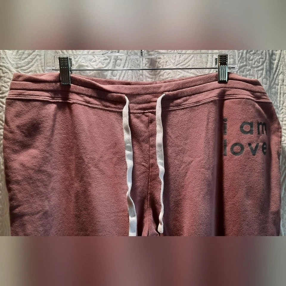 Pantalones deportivos Peace Love World para mujer LP rosa jogger ropa de estar cómoda elásticos Foto 3 de 4