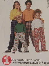 Easy OOP McCALLS 7454 Boys & Girls 1-Hour Comfort Pants PATTERN S-M-L-XL/5-14 UC