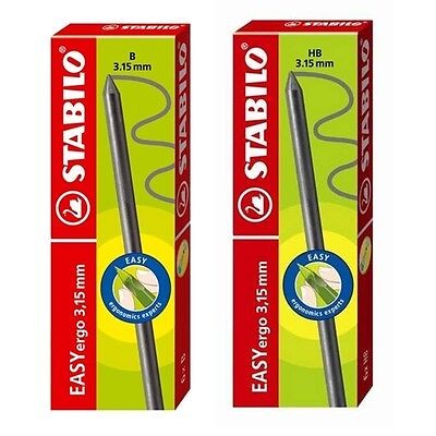 2 * Stabilo Easy Ergo EasyErgo Pencil - 6 Pack 3.15mm Lead Refill - HB or B