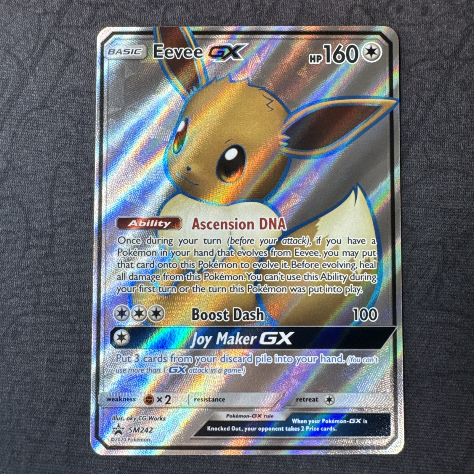 Eevee GX SM242 Black Star Promo Holo Sun & Moon Pokemon