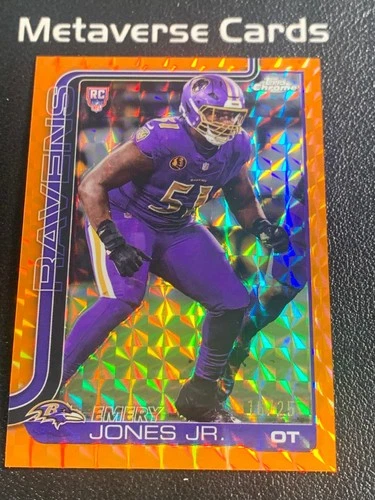 2025 Topps Chrome Football Orange Geometric Refractor Emery Jones Jr. #386