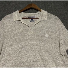 Vilbrequin polo shirt mens gray lightweight Large regular fit linen preppy