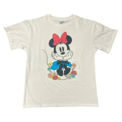 NWT Disney MINNIE MOUSE Women's Textured Graphic Tee Shirt Large
