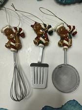 Lot 3 Vintage Gingerbread Baking Cooking Utensils Ornaments A Kitchen Tree
