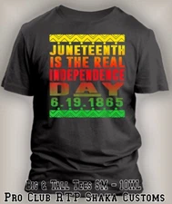 Juneteenth Real Independance Day Black History Tee Shirt Street 1865 Big Tall Sm
