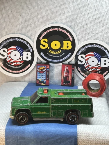 Hot Wheels Redlines 1974 Forest Service Green Fire Utility Truck 1:64 High Miles