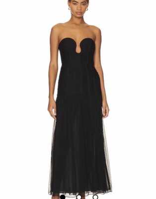 shona joy black bridesmaid dress Shona Joy Bowery Lace Back Bias Maxi Dress