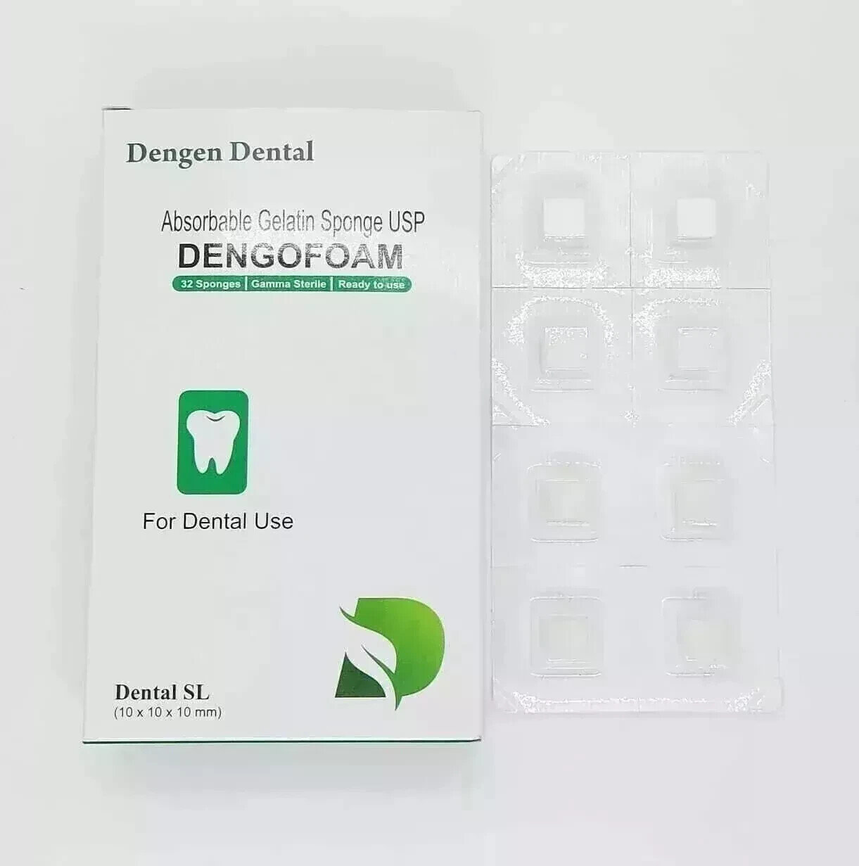 Dengen Dental Sterile Gelatine Hemostatic Sponge Gelfoam Cubes 32pcs
