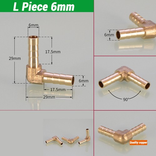 Raccord de tuyau laiton droit pièce en T pièce en Y pièce croisée au choix 3mm - 25mm - Photo 31/44