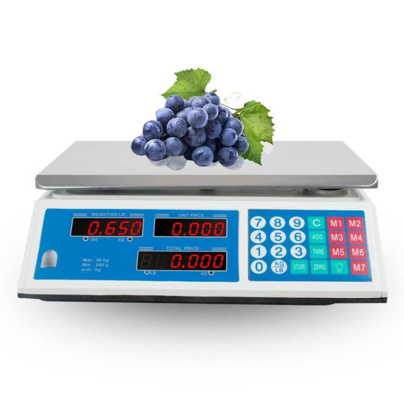 66LB 30KG Digital Price Deli Food Meat Computing Counter Scale Dual Side Display