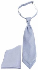 TigerTie Plastron Pique 2tlg Krawatte + Einstecktuch in blau-weiss gemustert