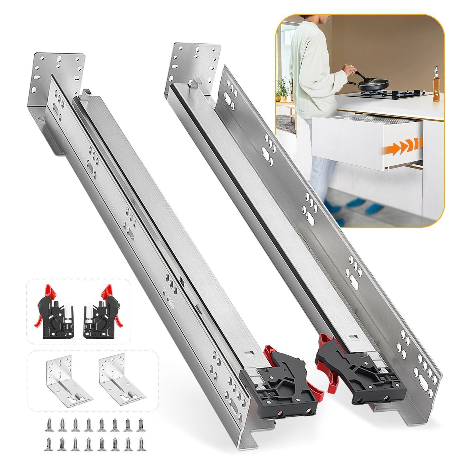 9 12 15 18 21 24 Inch 80 Lb Capacity Full Extens