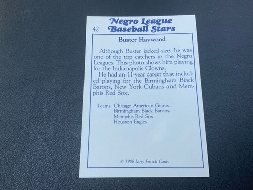 1986 FRITSCH NEGRO LEAGUE BASEBALL STARS PICK CARDS YOU WANT - Picture 169 of 496