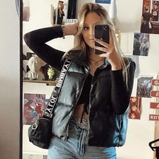 Women s Black Genuine Sheepskin Gilet Winter ...