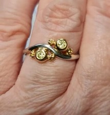 Art Deco Solid Platinum Canary ✨️ Yellow Diamond Ring