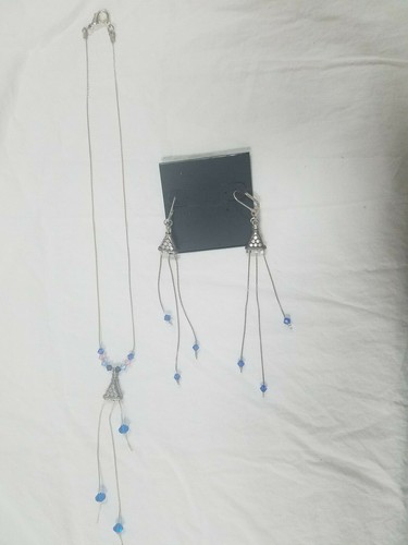 Handmade Glass beads Necklace and Earrings by Emma Karo Israeli Artist