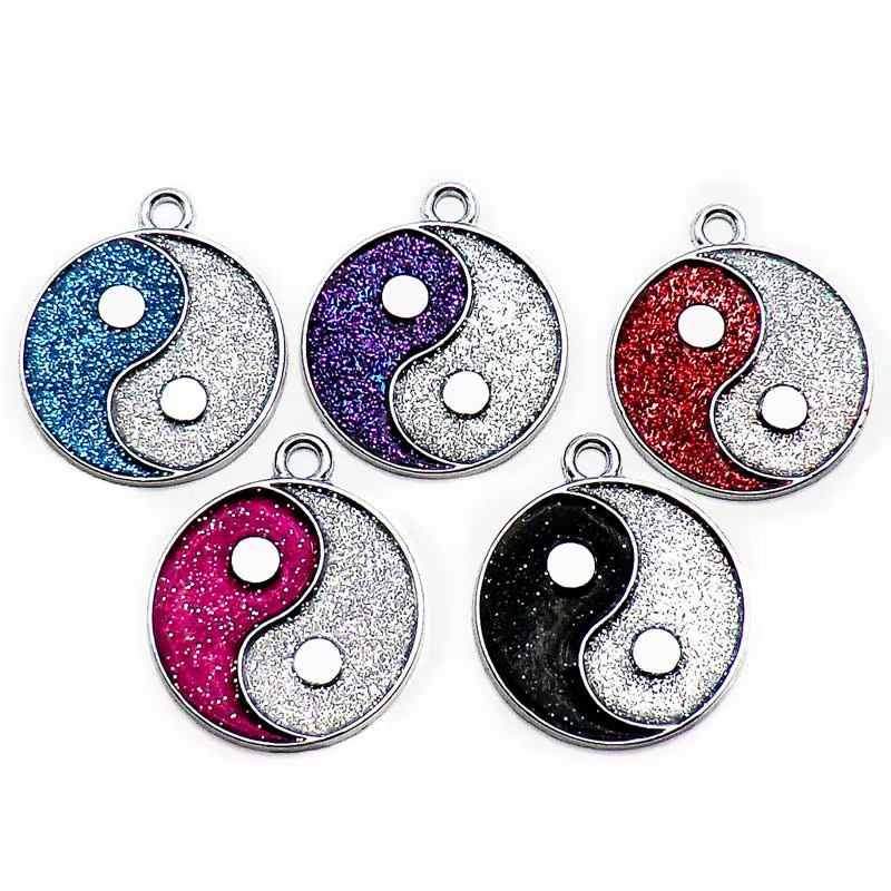 YinYang Style PET ID Tag Engraved Custom CAT DOG Name Collar Tag | Ring Include