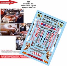 DECALS 1/43 REF 0761 PORSCHE 911 ASSISTANCE ALMERAS RALLYE MONTE CARLO 1980