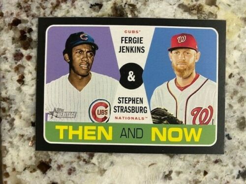 2020 TOPPS HERITAGE THEN & NOW CARD FERGIE JENKINS STEPHEN STRASBURG #TN-12