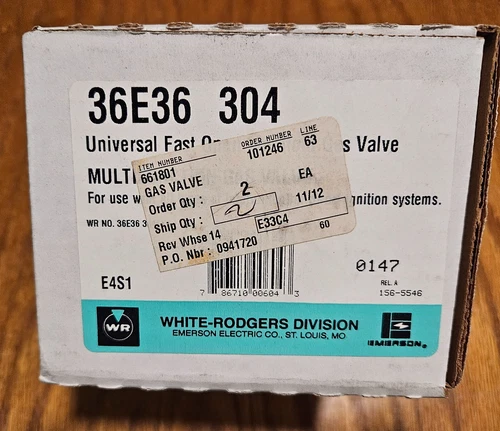 White Rodgers  36 E36-304 Universal Fast Open Manifold Gas Valve 24 Volt Combo