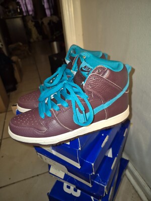 nike sb dunk high premium sb deep burgundy aquamarine