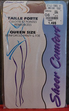 Vintage Pantyhose Rare Sheer Confort Queen Size 2 Color Beige BALLS1