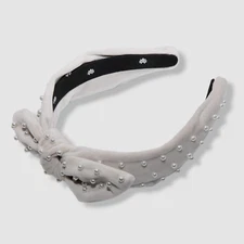 $88 Lele Sadoughi Women's Ivory Pearly Velvet Knot Bow Headband One Size