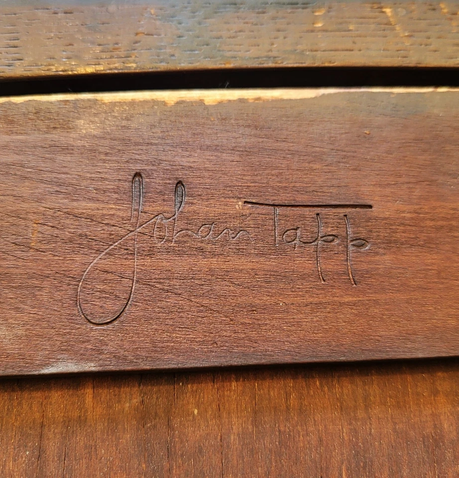 CONSOLA Servidor Demi-Lune De Caoba Tallada Adams De Colección Siglo XX por JOHAN TAPP Foto 2 de 4