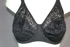 Chantelle Group 13F1 Underwire Unlined Mesh Black Full Coverage Bra size 36D