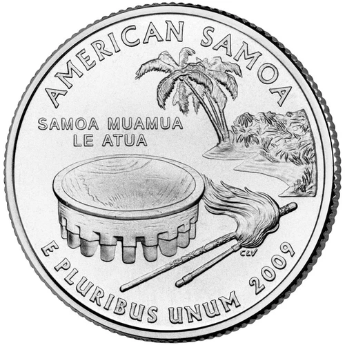 2009 P American Samoa Territory State Quarter. Uncirculated From US Mint roll.