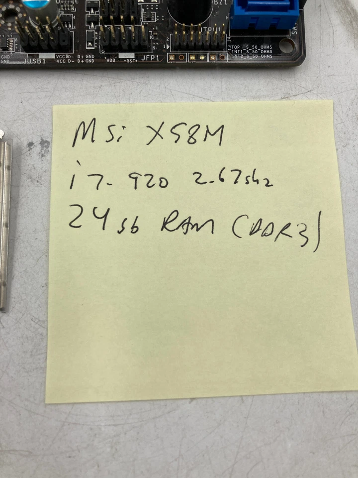 MSI X58M Motherboard LGA1366BPNR i7-920 2.67GHz 24GB RAM DDR3 6x4GB - Image 2 of 4