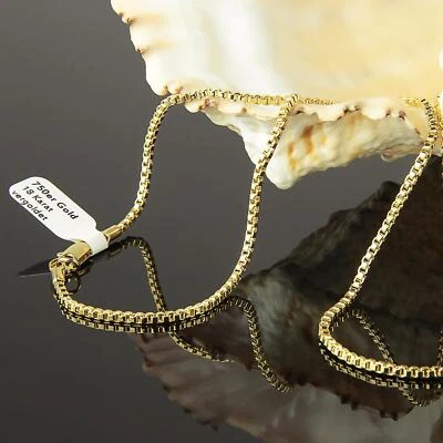 Venezianerkette 2 mm Kette Echt 750er Gold 18K vergoldet Damen Herren K1442S - Bild 1 von 4