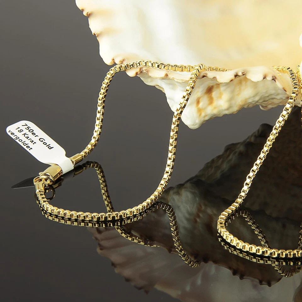 Venezianerkette 2 mm Kette Echt 750er Gold 18K vergoldet Damen Herren K1442S - Bild 1 von 4